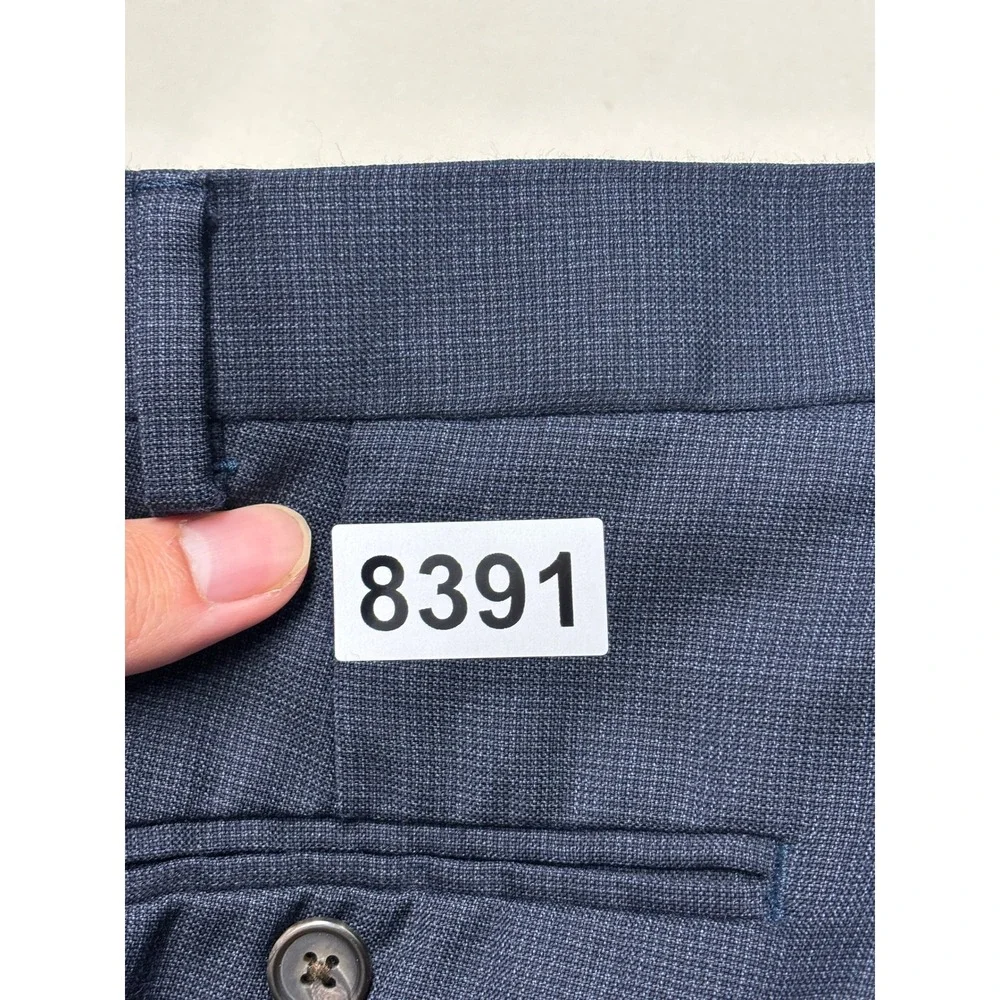 Lauren Ralph Lauren Mens 38x32 Navy Blue 100% Wool Pleated Cuffed Dress Pants